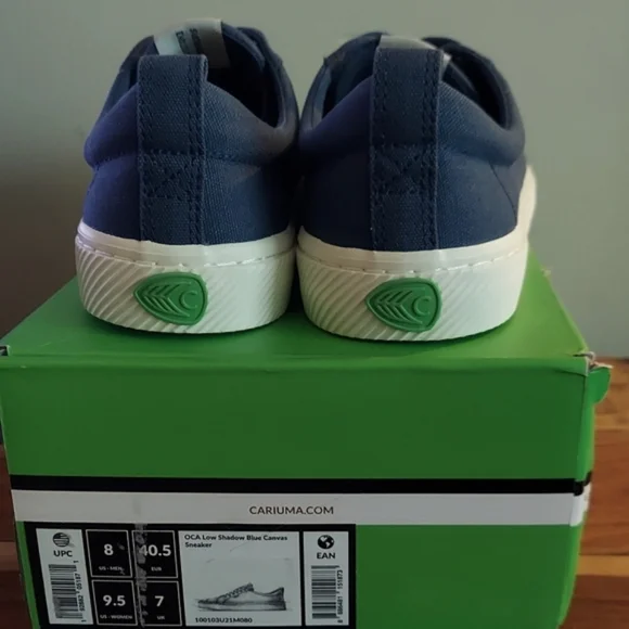 Cariuma 9.5 Womens OCA Low Canvas Sneakers Blue Sustainability Eco-Friendly - Picture 10 of 10